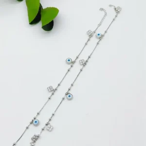 Hanging evil eye anklets silver.