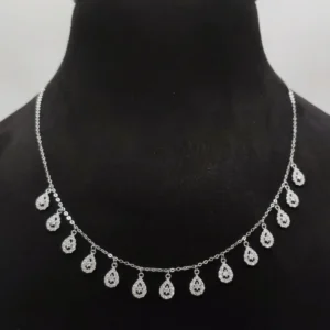 Hanging drops design Silver necklace