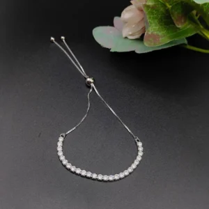 A Beautiful white stone silver bracelet.